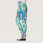 Hexagons en Stripes - Zee en zand Leggings (Links)
