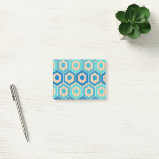 Hexagons en Stripes - Zee en zand Post-it® Notes (Kantoor)