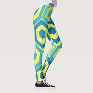 Hexagons en Stripes - Zee en zon Leggings