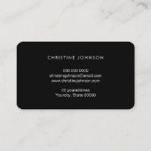 Hexagons Faux Glitter Bee op zwart Visitekaartje (Achterkant)