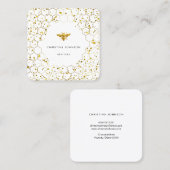 hexagons faux glitter bee vierkante visitekaartje (Voorkant / Achterkant)