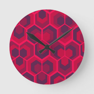 Hexagons Flowers Ronde Klok