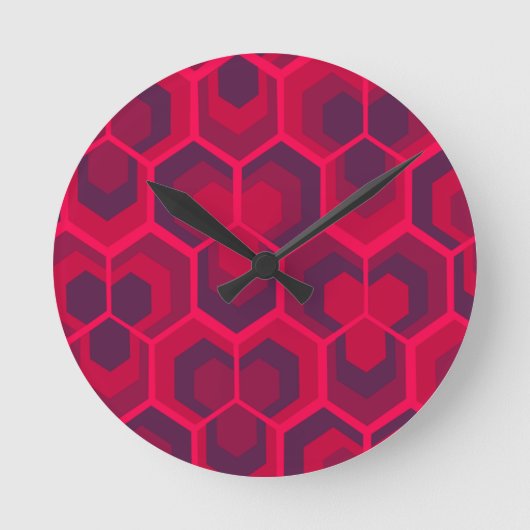 Hexagons Flowers Ronde Klok (Voorkant)