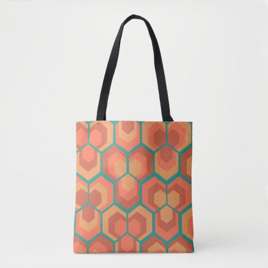 Hexagons Flowers Tote Bag (Voorkant)