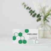 Hexagons - groen visitekaartje (Staand voorkant)