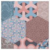 Hexagons Kornbloem en Roos Stof (Close Up)