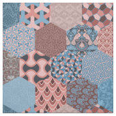 Hexagons Kornbloem en Roos Stof (Swatch)
