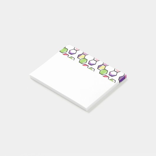 Hexagons met schroefdraad post-it® notes (Schuin)