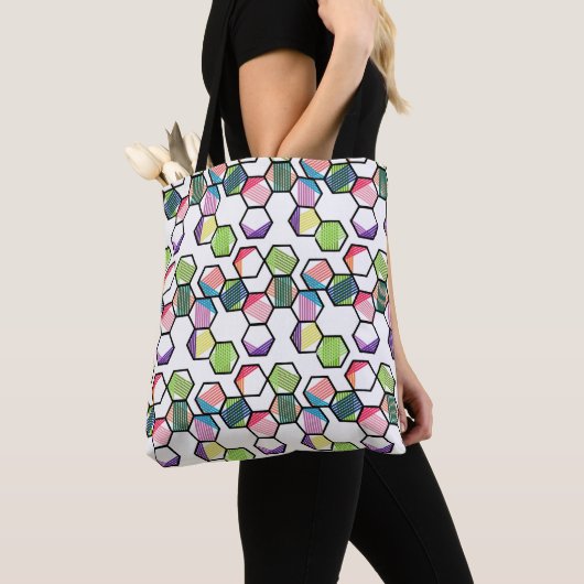 Hexagons met schroefdraad tote bag (Dichtbij)