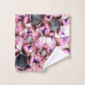 Hexagons omgeven door roze petaalachtige vormen bad handdoek (Wasdoekje)