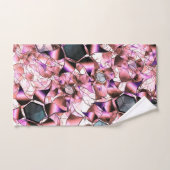 Hexagons omgeven door roze petaalachtige vormen bad handdoek (Handdoek)