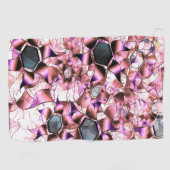 Hexagons omgeven door roze petaalachtige vormen golfhanddoek (Horizontaal)