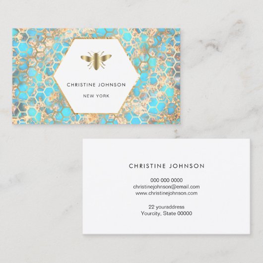 hexagons patroon bij logo visitekaartje (Voorkant / Achterkant)