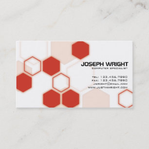 Hexagons - Rood Visitekaartje