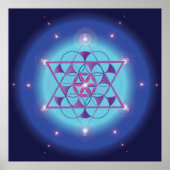 Hexagram, bloem Gebied, ultraviolet blauw Poster (Voorkant)