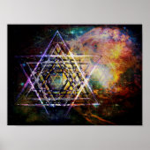 hexagramsymbool voor heilige geometrie poster (Voorkant)