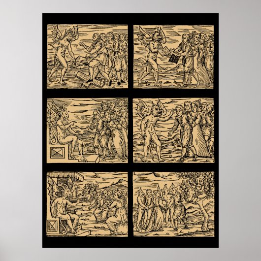 Hexaptych van heksen na Guazzo 30x40 Poster (Voorkant)