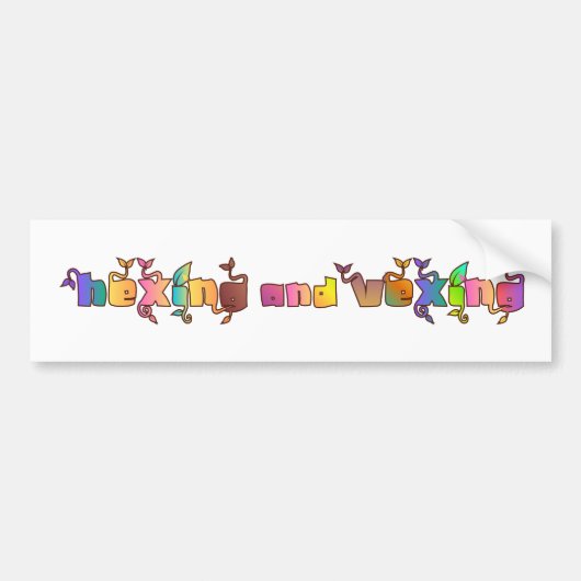 Hexen en treiteren bumpersticker (Voorkant)