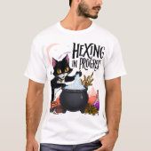 Hexing In Progress T-shirt voor katten – Witchy Bl (Voorkant)