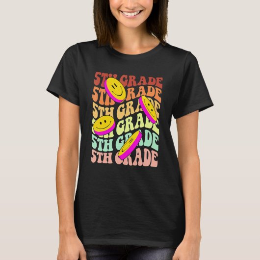 hey 5th fifth grade teacher Back To School Retro s T-shirt (Voorkant)