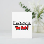 Hey Anorexia... je bent klote! Briefkaart (Staand voorkant)