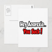 Hey Anorexia... je bent klote! Briefkaart (Voorkant / Achterkant)