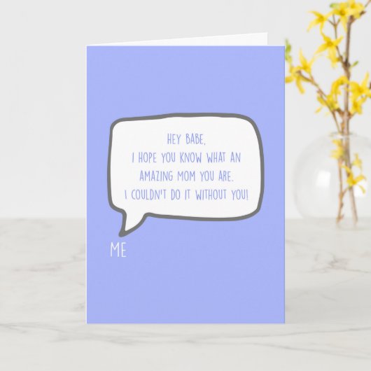 Hey Babe, je bent de beste partner Moederdag Kaart (Gele Bloem)