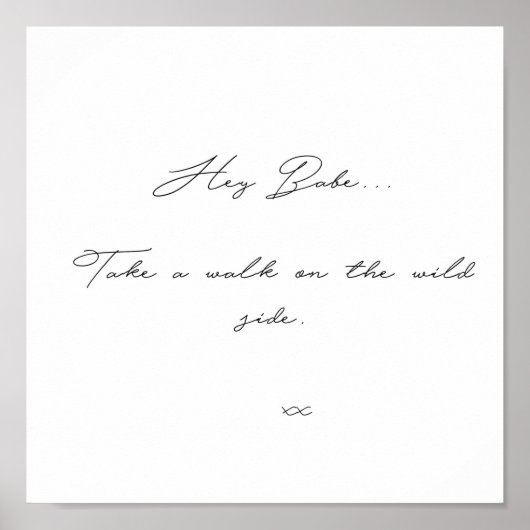 HEY BABE LOU REED SONG QUOTE WILD SIDE POSTER (Voorkant)