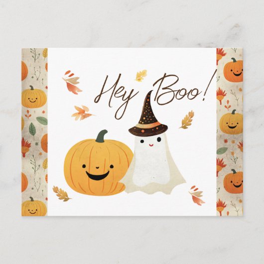 Hey Baby Boo Herfst Baby shower Briefkaart (Voorkant)