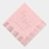 Hey Baby Gepersonaliseerde naam Modern Script Folie Servetten (Rechts)
