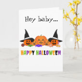 "HEY BABY" LAAT DE CELEBRAE HALLOWEEN "SAGETHER" KAART (Gele Bloem)