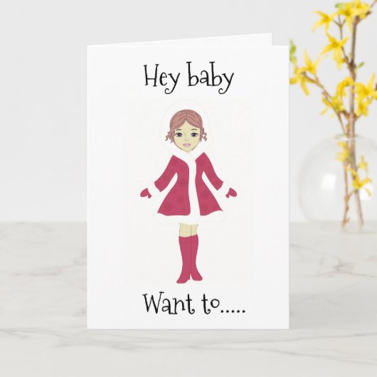 HEY BABY **WIL ME ONDER DE MISTLETOE BIJEENKOMEN?* KAART (Gele Bloem)