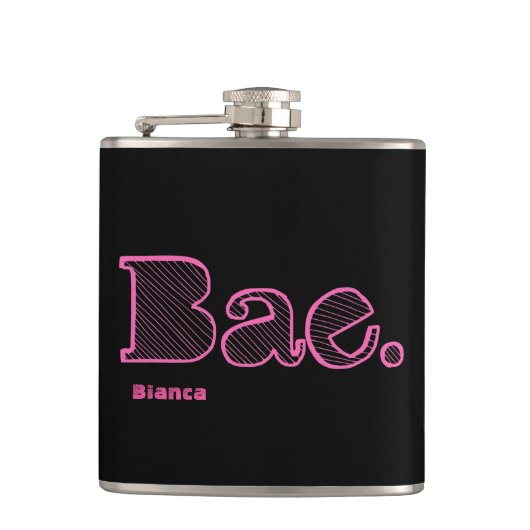 Hey Bae. vriendin vriendje slang Heupfles (Voorkant)