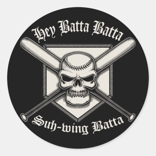 Hey Batta Batta Ronde Sticker (Voorkant)
