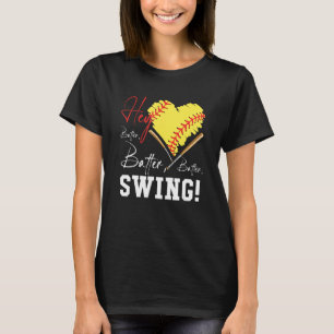 Hey Batter Swing Baseball Player Heart Mom Softbal T-shirt