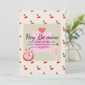 Hey" Be My Valentine  Feestdagenkaart (Staand voorkant)