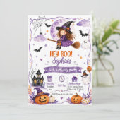 Hey Boo! 4e verjaardagsfeestje Kaart (Staand voorkant)
