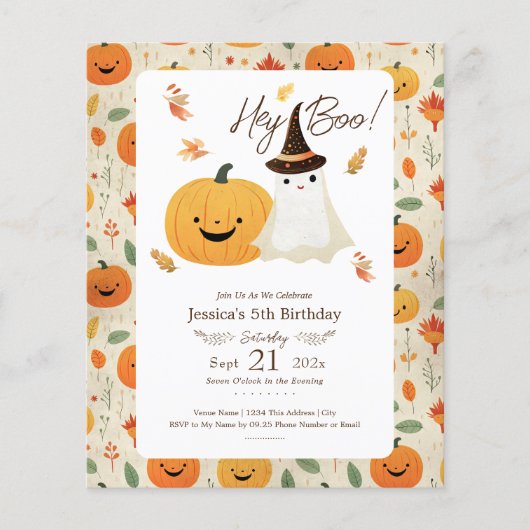 Hey Boo 5e verjaardag Halloween (Voorkant)