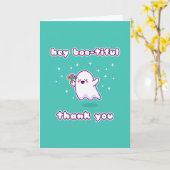 Hey Boo-armzalige Dank je Kaart (Gele Bloem)