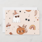 Hey Boo Baby shower Halloween Foto Kaart (Achterkant)