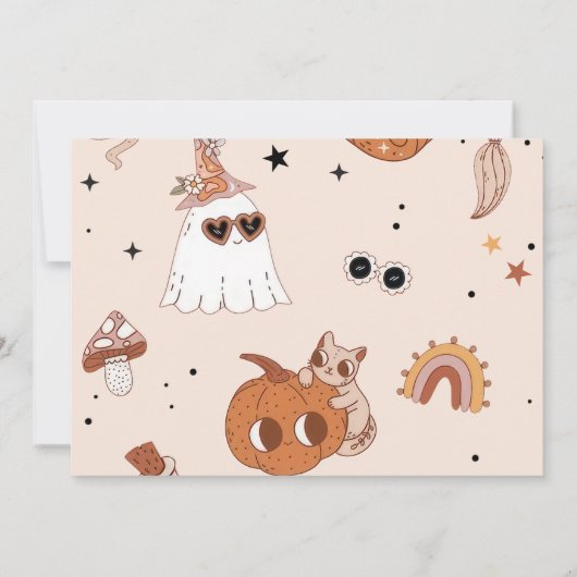 Hey Boo Baby shower Halloween Foto Kaart (Achterkant)