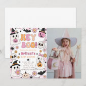 Hey Boo baby shower roze Kaart (Voorkant / Achterkant)