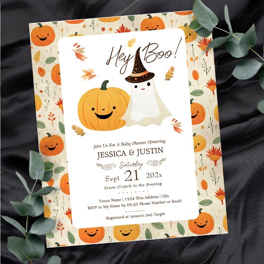 Hey Boo Baby Shower Uitnodigingen Papier Vel