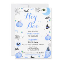 Hey Boo Blue Ghost Halloween Birthday