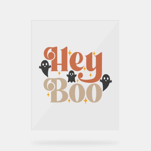 Hey Boo Boho Halloween Hey Boo Ghost Acryl Bord (Voorkant)