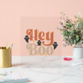 Hey Boo Boho Halloween Hey Boo Ghost Acryl Bord (Huwelijk)