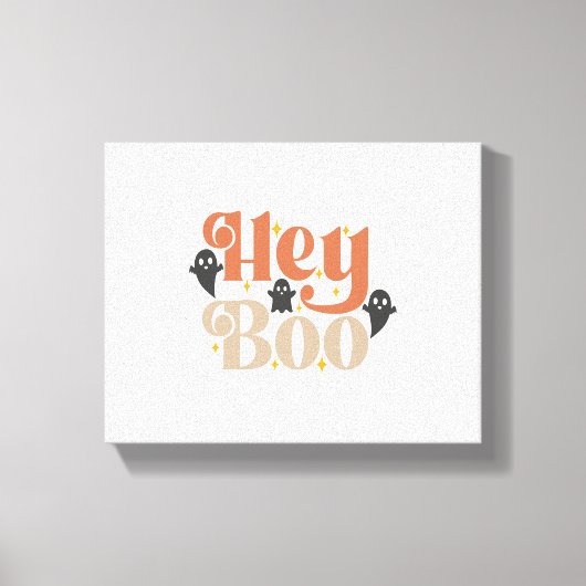 Hey Boo Boho Halloween Hey Boo Ghost Canvas Afdruk (Voorkant)