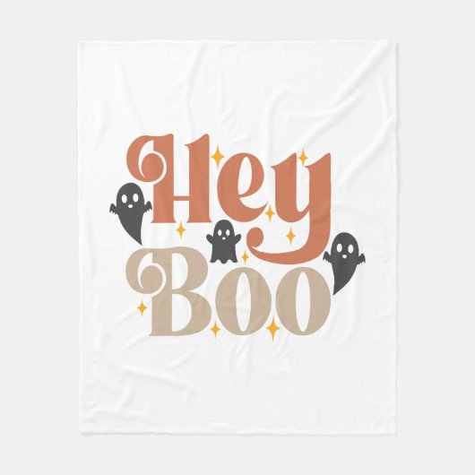 Hey Boo Boho Halloween Hey Boo Ghost Fleece Deken (Voorkant)