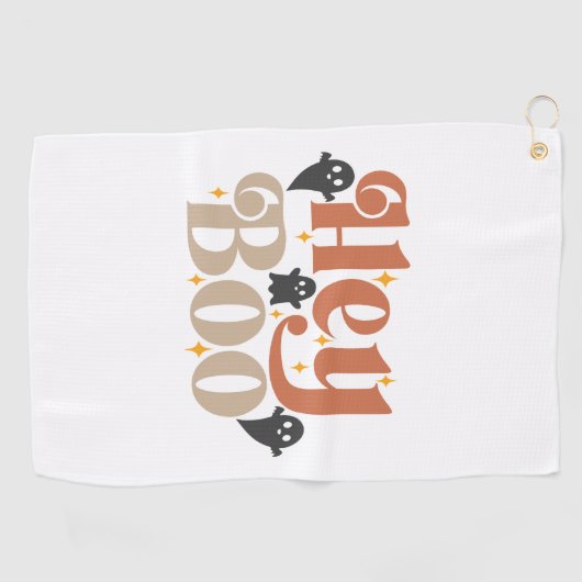 Hey Boo Boho Halloween Hey Boo Ghost Golfhanddoek (Horizontaal)