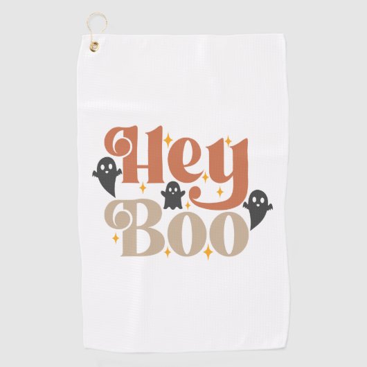 Hey Boo Boho Halloween Hey Boo Ghost Golfhanddoek (Voorkant)